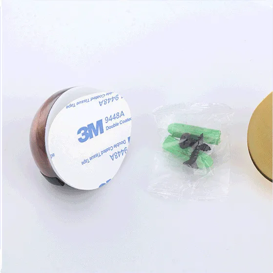 Zinc Alloy Rubber Door Stopper Non Punching Sticker Hidden Door Holder Catch Floor Mounted Nail-free Stop Hardware