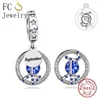 FC Jewelry Fit Original Charm Bracelet 925 Silver 12 Constellation Zodiac Horoscope Sign Birthstone Bead For Making Berloque 2