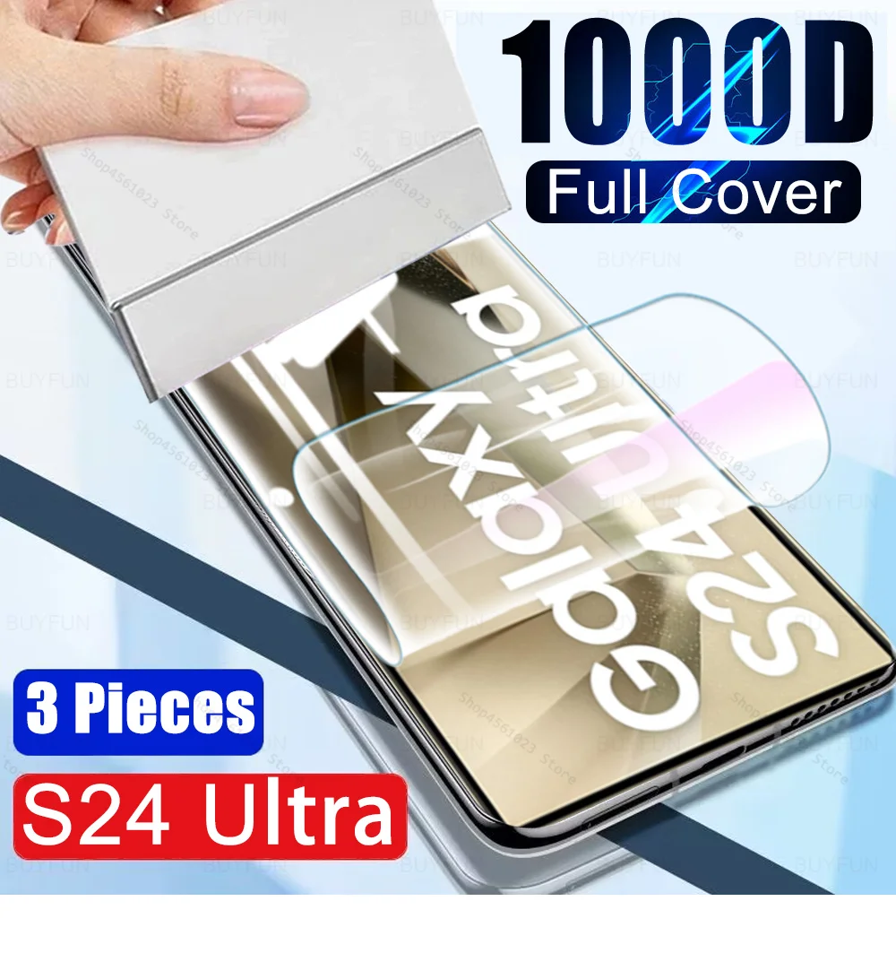 3Pcs S 24 Ultra Hydrogel Film Per Samsung Galaxy S24 Ultra Screen Protector Not Glass Samung S24Ultra S 24 Ultra S24U 5G 6.8 Pollici