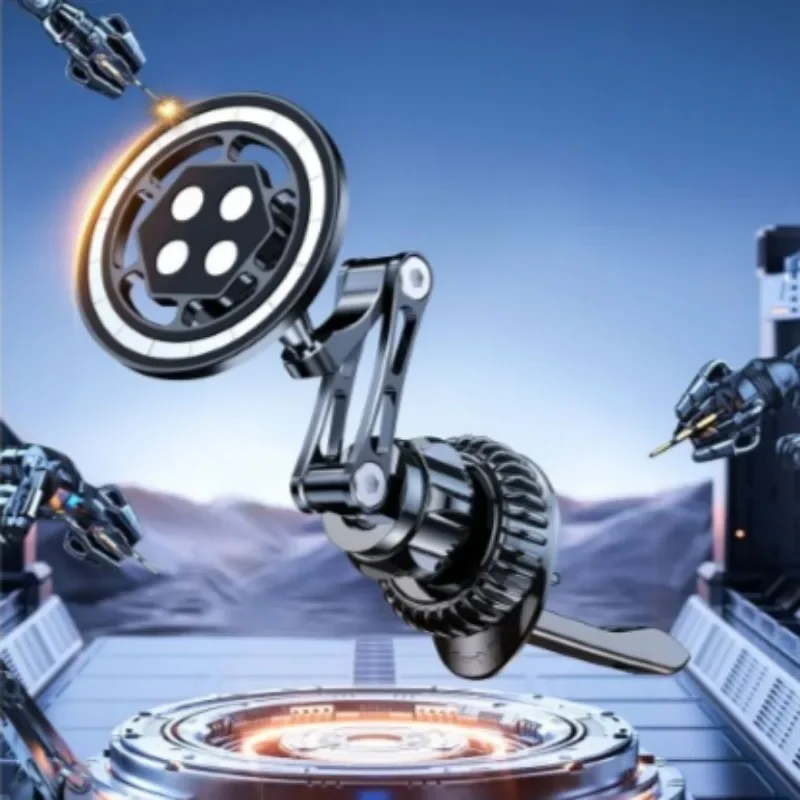 Magsafe Magnetic Mobile Phone Strong Magnetic Car Mount Retractable Snapon Car Air Vent GPS Navigation Bracket Swivel Adjustable