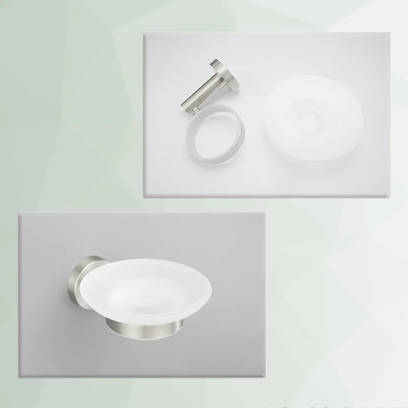 Brushed Nickel Wall Mount Stainless Steel Bathroom Hardware Set Towel Bar Towel Ring Paper Holder Robe Hook Bathroom Accessories
