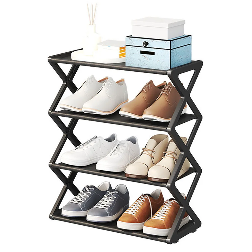 X-Shaped Shoe Rack Multifunctional Steel Assembly Shoecase for Students Dormitory Dustproof Storage Shelf Detachable Shoe Rack