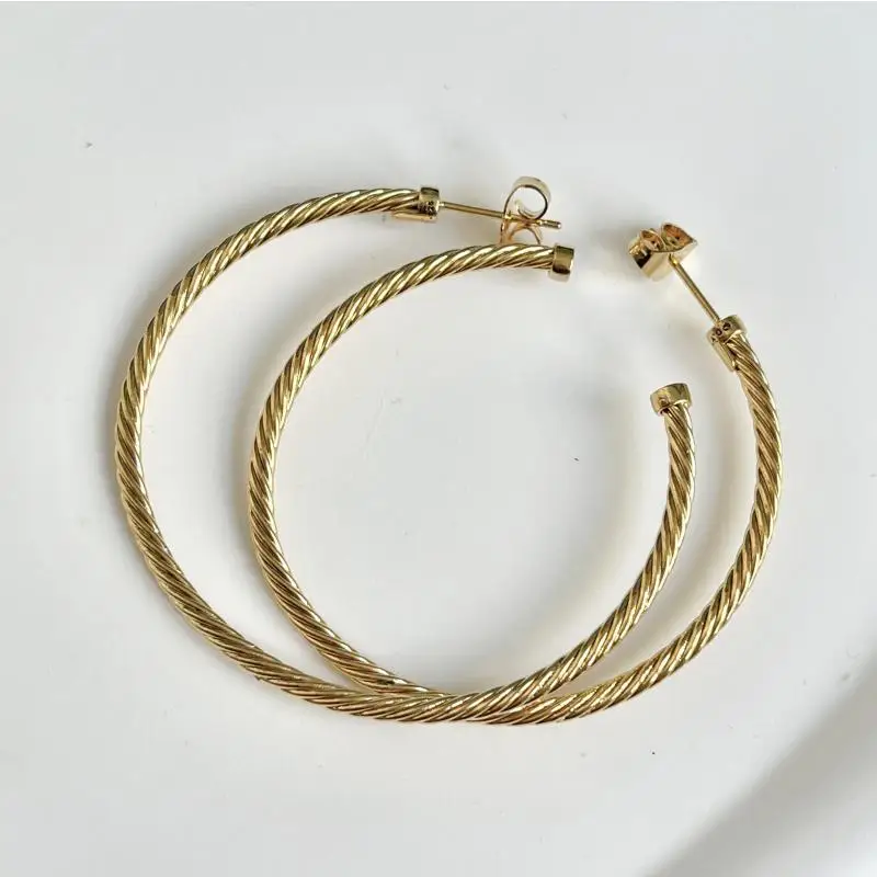 925 Sterling Silver Earring DY  Classic Lady's Earrings 2023 Gold-Plated