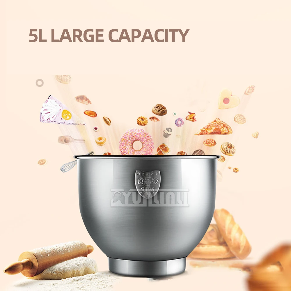 1000W Electric Stand Dough Mixer Household Kitchen Double Knife Electric Food Mixer Automatic Dough Mixer 4