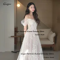 Giyu Fairy Handmade Flowers Wedding Dresses For Woman A-line Off the Shoulder Vestidos De Novias 2024 Evening Gown Dress 1