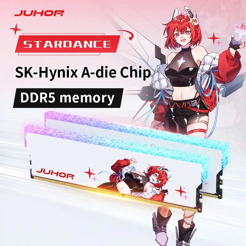 JUHOR DDR5 RGB 메모리 16GB 6400MHz 6800MHz 하이닉스 A-다이 오리지널 칩 데스크톱 컴퓨터 램 