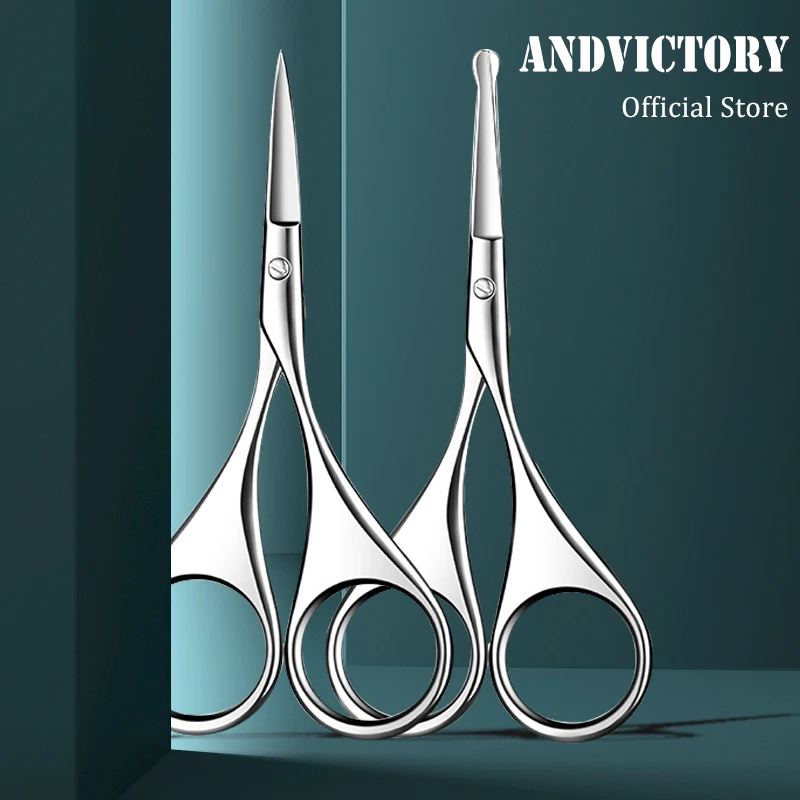 1pcs Beauty Small Eyebrow Scissors Curved Rounded Facial Nose Hair Trimming Tweezer Vibrissa Eyelashes Grooming Makeup Tool