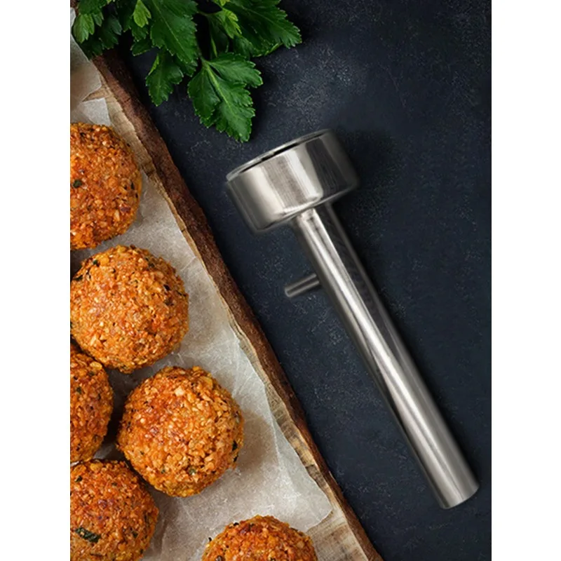 Non-Stick Falafel & Meatball Maker Scoop-Professional Grade Stainless Steel Baller Tool with Ergonomic Handle for Appetizer Prep