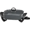 Family-Sized Electric Skillet With Lid and Diamond Shield Scratch-Resistant Non-Stick Finish, 12 by 12 by 3 In, Gray 1