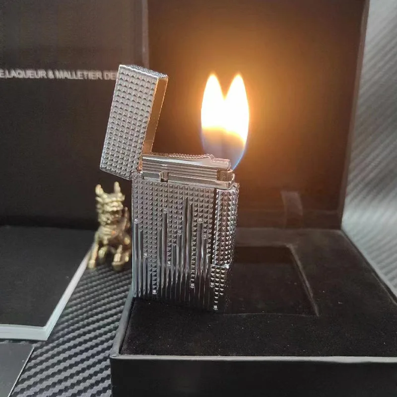 

Light Luxury Gas Lighter Double Fire L2 Style Lighter PING Bright Sound Tobacco Cigarette Cigar Lighter Smoking Gift For Smoker