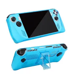 Shockproof Transparent Handheld Console Case with Kickstand (Transparent Blue)