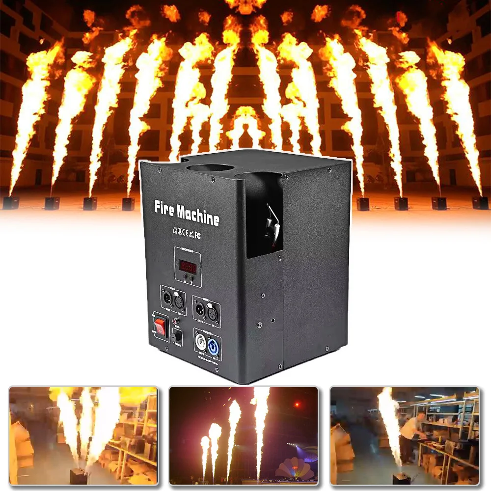 2PCS/LOT 200W Spray Fire Machine 3 Head Flame DMX512 Control Stage Special Effects Equipment Thrower Safety Party Concert Night red fake fire flame lighting 1 8 meter remote control fire machine stage special effect led lamp silk for dj disco wedding flame