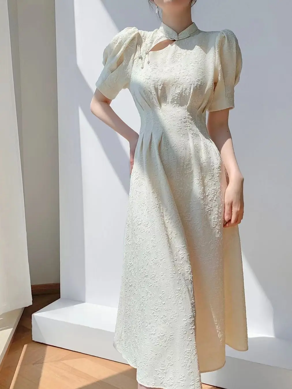 

Summer Women Fashion Vintage Prom Midi Dress Elegant A Line Vestdios Female Party Clothes