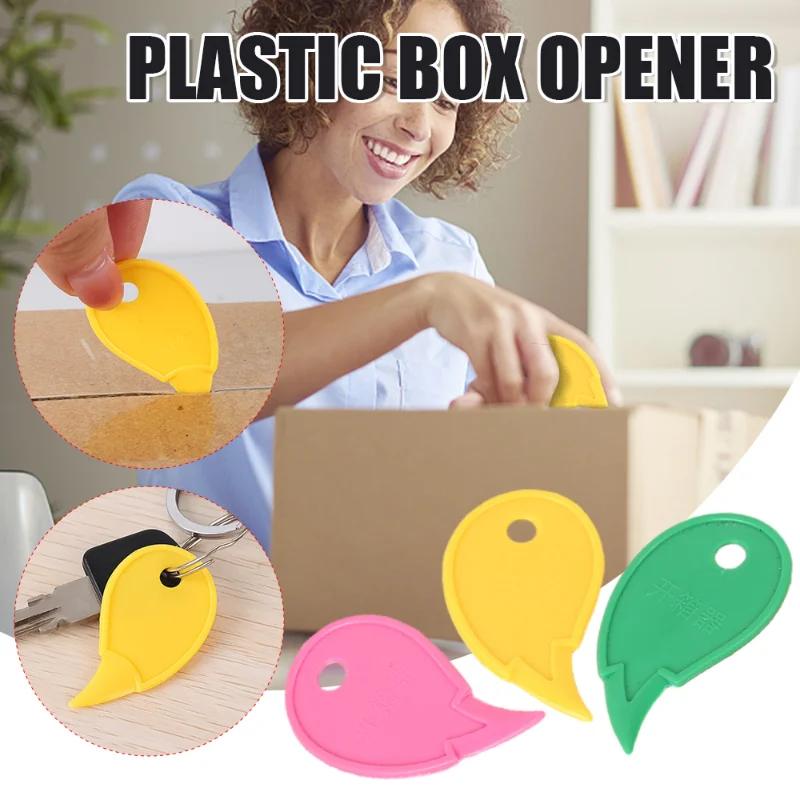 Portable Plastic Letter Opener Cutting Supplies Box Opener Keychain Slicer Unpacking Knife Mini Safety Package Cutter Tool utility knife,mail opener,unboxing knife,pocket folding knife,craft cutting knife