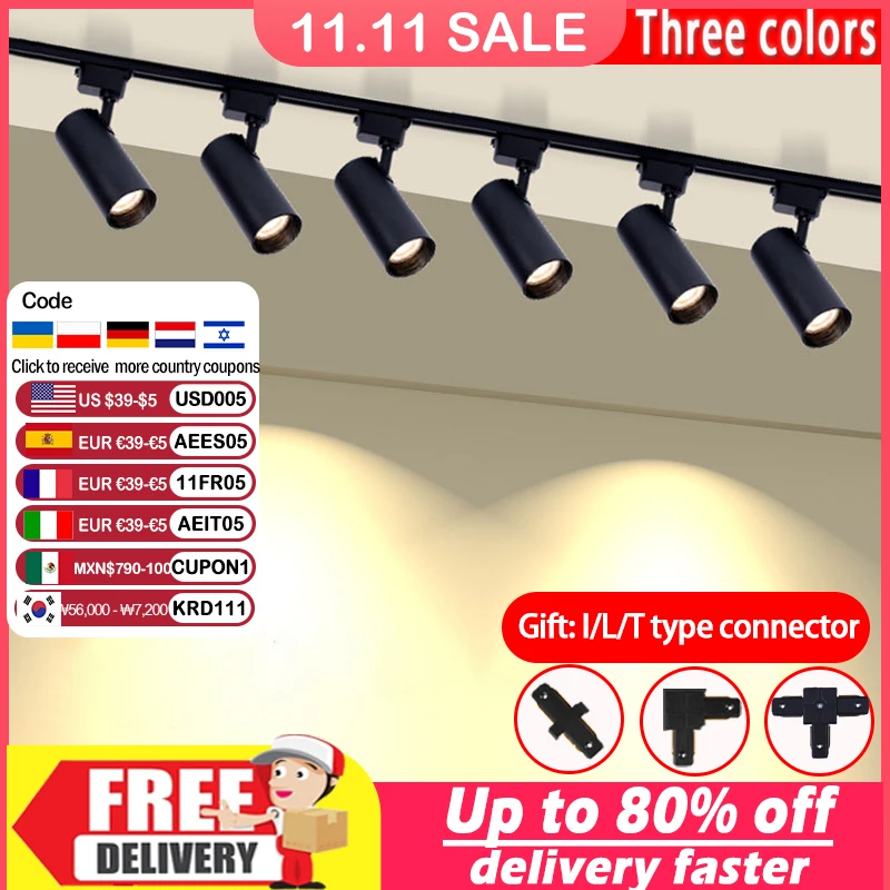 Track Light Led Light Fixture Ceiling Track Spot Kitchen Rail Systems Lamp Set Track Lighting Rail Led Spotlight For Home Store
