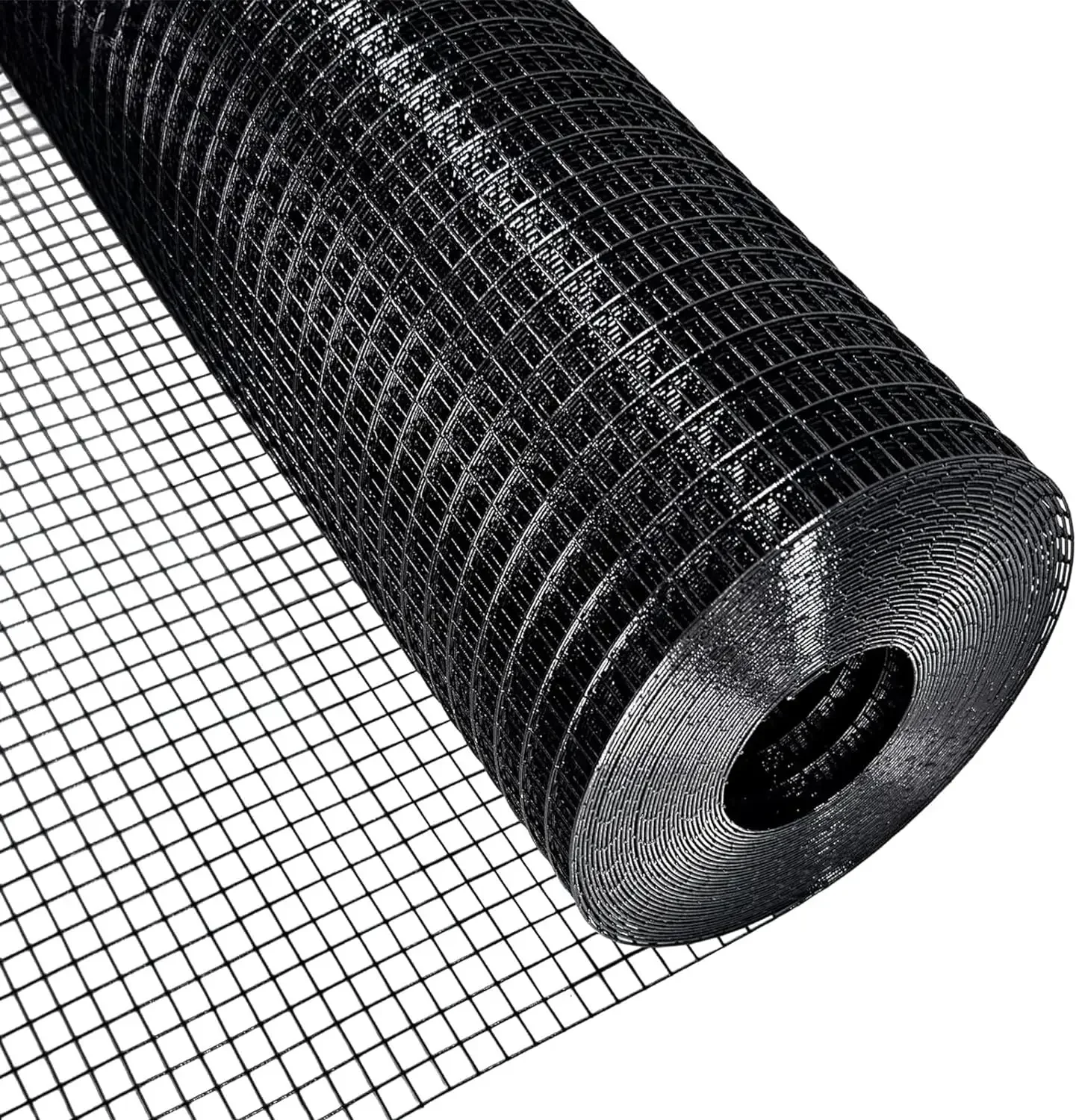 Black Hardware Cloth 1/2 Inch 48 in x 100 ft 19 Gauge PVC Coating Wire Mesh Rolls Vinyl Coated Welded Chicken Wire Fencing 1