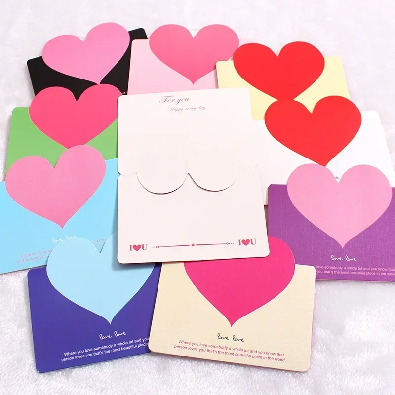 40Pcs Romantic LOVE Heart Postcard Greeting Card Valentine's Day Gift Card Wedding Invitations Thank You Message Cards