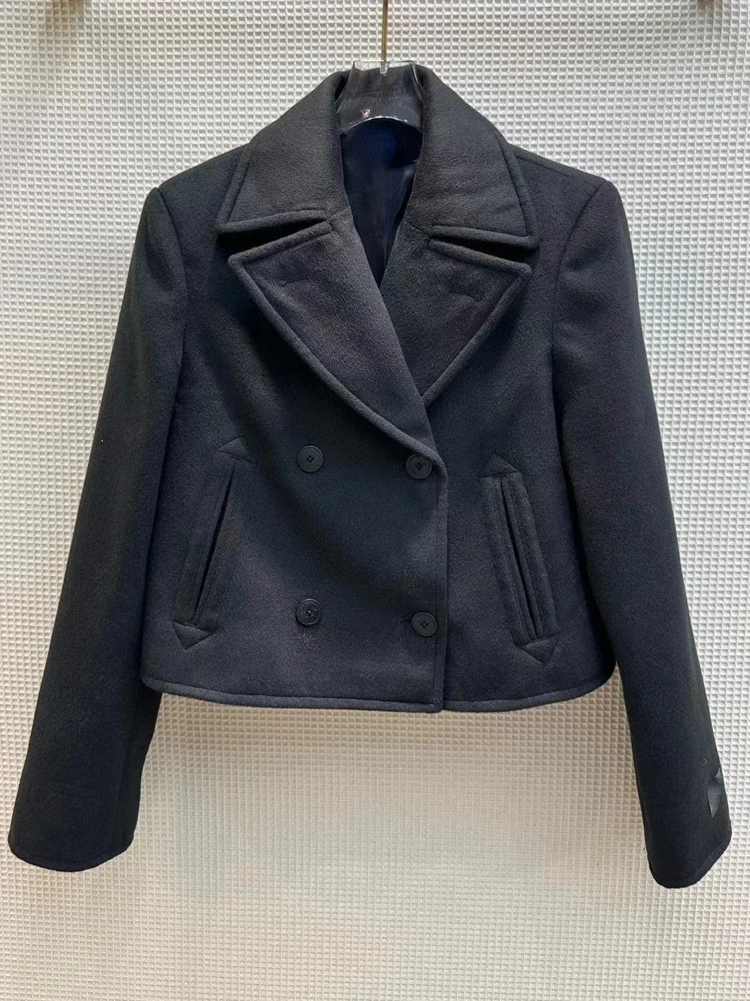 

Autumn Winter Jacket Women Clothing Double Breasted Wool Coat Female Korean Elegant Ladies Weave Tweed Jacket Chaqueta Mujer