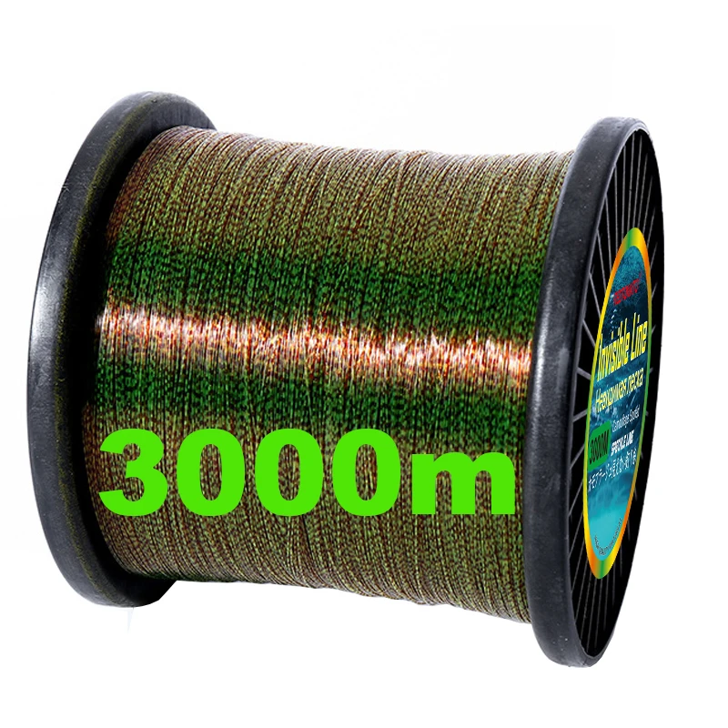 1000m 3000M ที่มองไม่เห็นสายตกปลา3D Spoted Bionic Fluorocarbon เคลือบ Monofilament สายไนลอน Speckle ปลาคาร์พสาหร่ายตกปลา Pesca 1