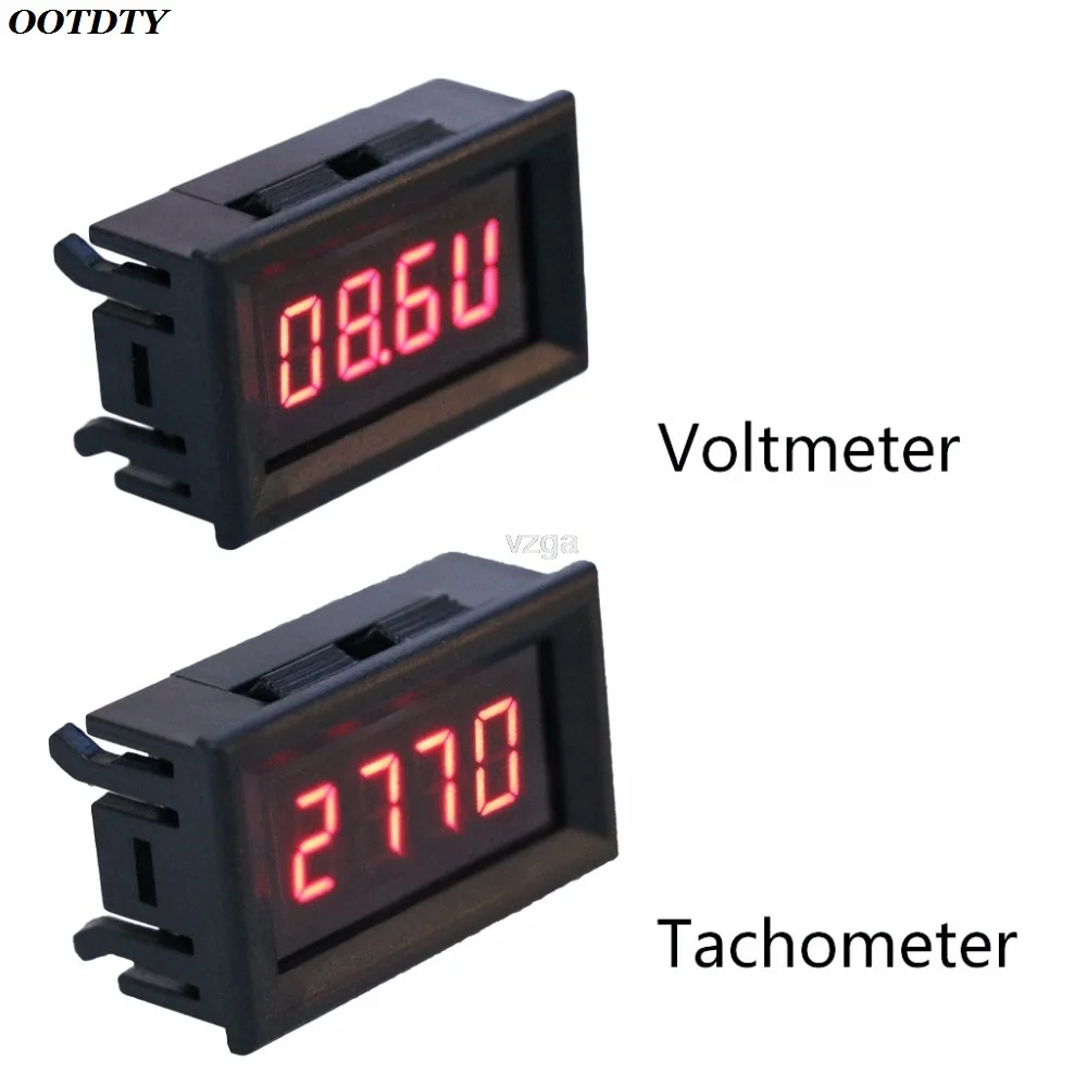 LED Tachometer Gauge Digital Voltmeter 2 in 1 For Auto Motor Rotating Speed MAY25 shooting speed meter,shooting tachometer