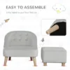 Qaba Kids Sofa Set, Toddler Chair, Sofa & Ottoman for Bedroom, Playroom, Children's Couch for 3-5 Years, Grey 3