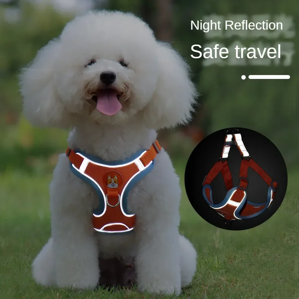

Pet Chest Strap dog collar pet supplies waterproof leash accessories for small dogs harness Tank top reflective harness