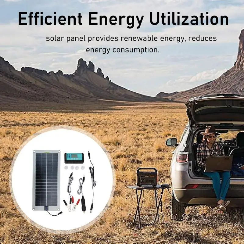 30W 12V Solar Panel Battery Charger Trickle Charging Plug And Play Solar Panel Trickle Charging Kit With Lighter