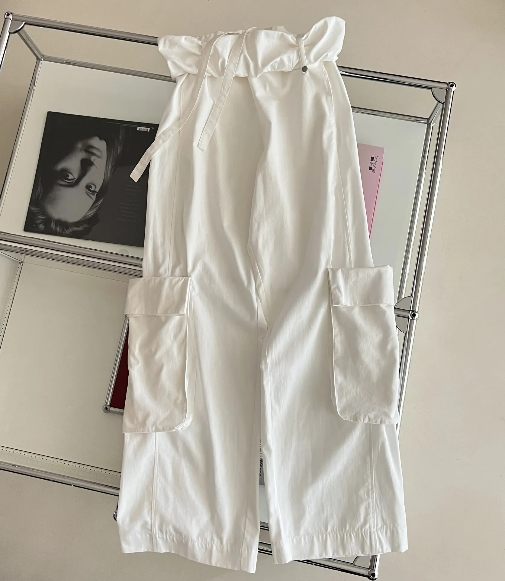 

New Women's Clothing For Spring And Summer 2023 Fit Roll Waist Drawstring Elastic Waist Mopping Floor Wide-Leg Overalls 0413