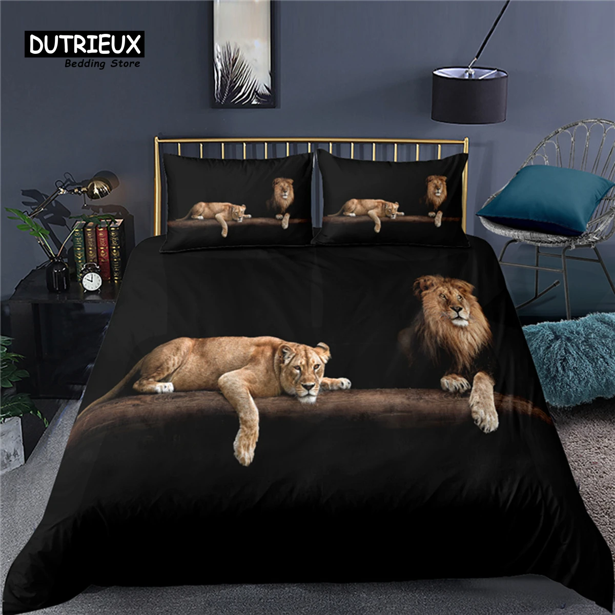 

Luxury 3D Animal Tiger Lion Print Home Living Comfortable Duvet Cover Set Pillowcase Bedding Set Queen and King EU/US/AU/UK Size