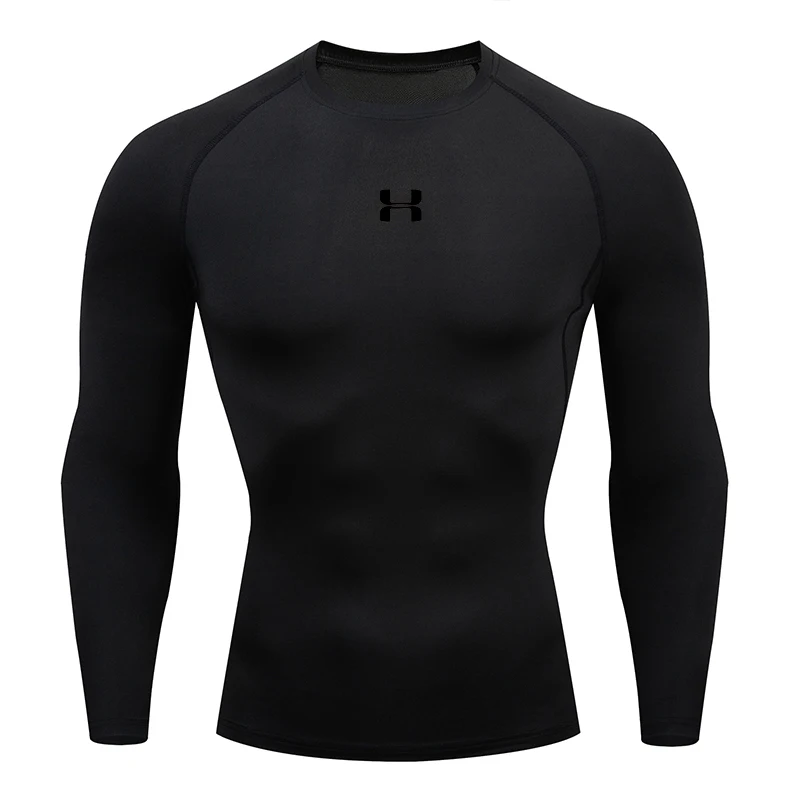 Herren Kompressions-Langarmshirt Schnelltrocknend Muskel-Fit Sportoberteil für Workout Training Bodybuilding Laufen Fitness Sport – Detail 12