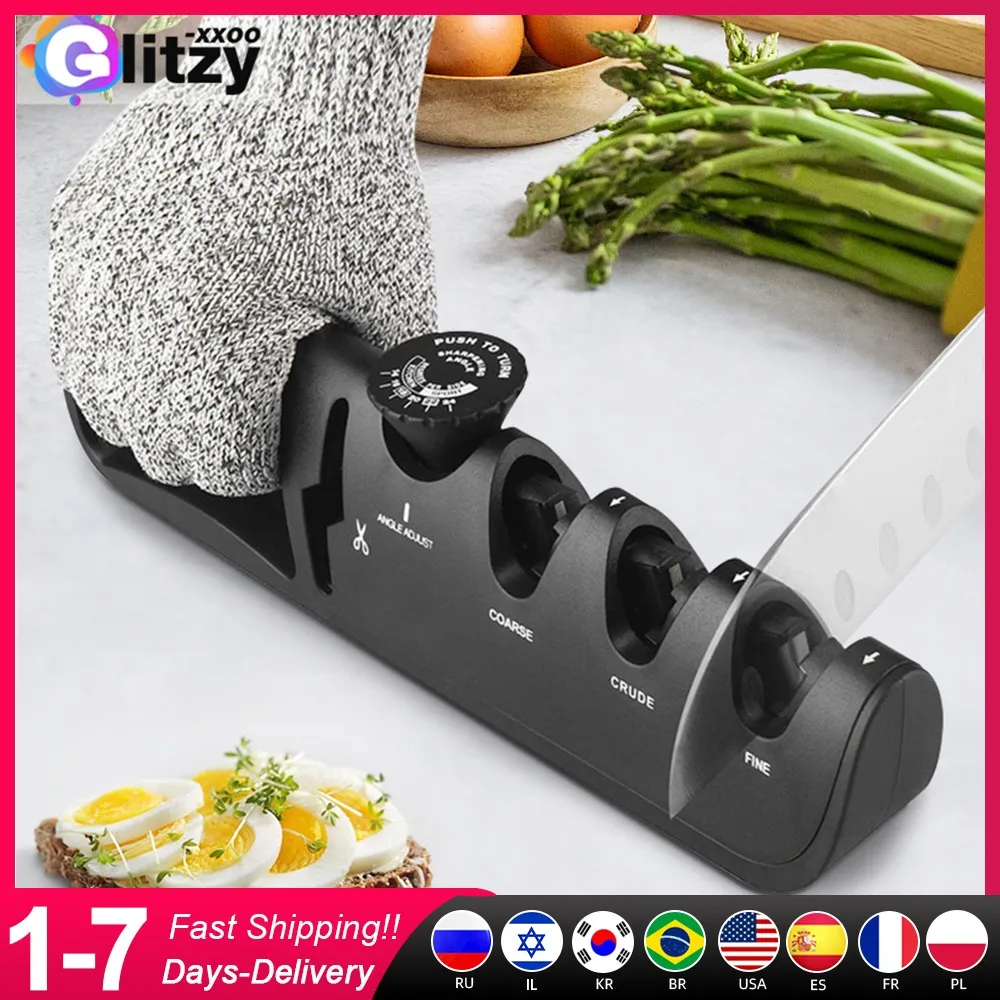 New Rolling Knife Sharpener with Diamond Stone Whetstone Multifunctional Tumbler  Sharpener for Knives Sharpening Kitchen Tools - AliExpress