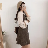 Preppy Sty Japan Girls Matching Outfits Date Lady Autumn Spring 2023 A Line Women Plaid Shirt Dress - Image 5
