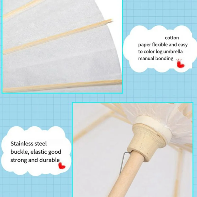 8PCS Paper Parasol Wedding Umbrella Party Favor 40cm Bamboo Umbrellas for Bridal Shower Centerpieces Photo Props