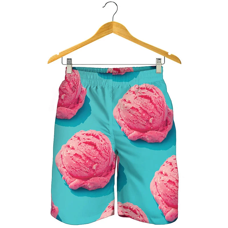Cartoon Ice Cream Beach Shorts Mens Womens 3d Print Sports Surf Board Shorts Kids Cool Street Short Pants Gym Y2k