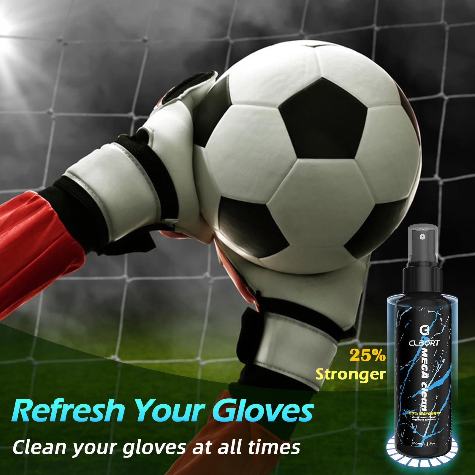 Goalkeeper Glove Wash & Prepare Spray MSDS Certified 3.38oz Football Grip Spray