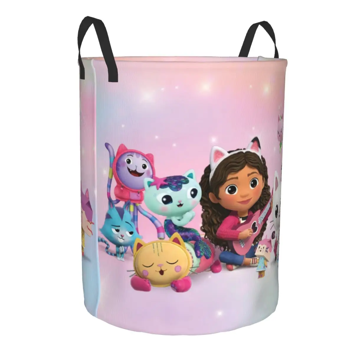 Custom Gabbys Mercat Cats Laundry Hamper Large Clothes Storage Basket Cartoon Dollhouse Toy Bin Organizer for Boy Girl 2