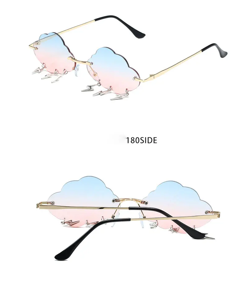 Vintage Clouds Tassel Ladies Sunglasses Fashion Steampunk Rimless Driving Eyewear Women's Sun Glasses Shades UV400 rose gold sunglasses