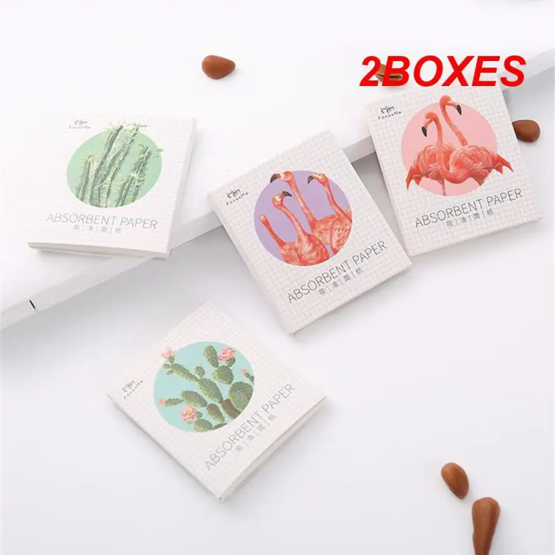 2BOXES Oil Absorbing Paper Refreshing Face Easy To Use Facial Care Beauty And Health Portable Grease Removal Paper