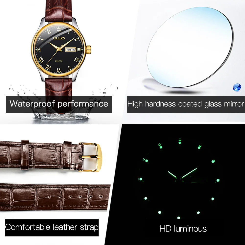 OLEVS 5568  High quality Exquisite Alloy Strap Women's Wristwatch, Waterproof Business Quartz Watch For Women Luminous Calendar