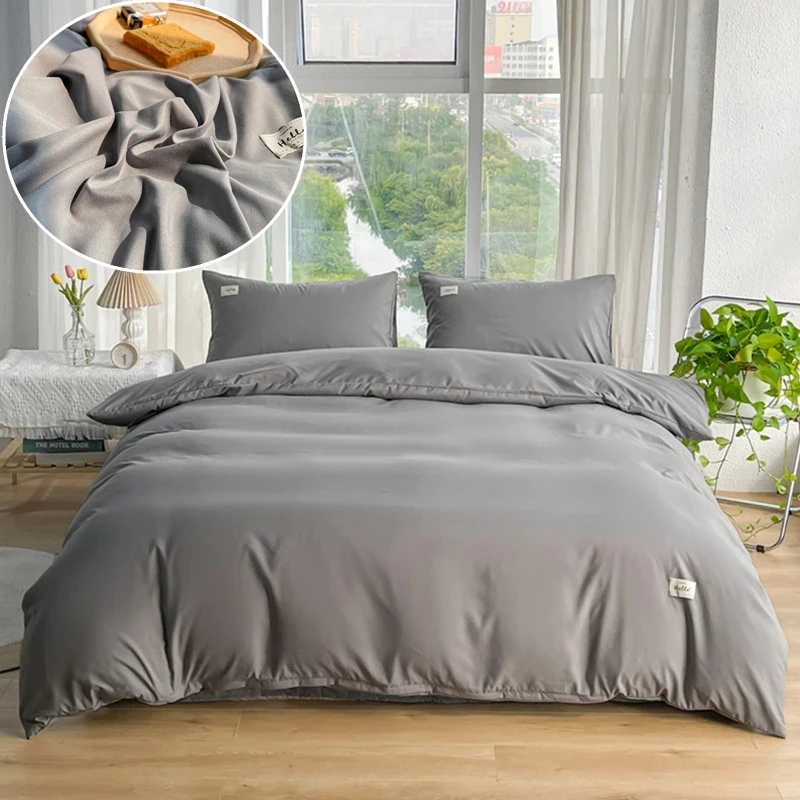 

1pc Soft Duvet Cover 150x200 Gray Comforter Covers Queen/King Size Brushed Home Bed Linen roupa de cama(No Pillowcase)