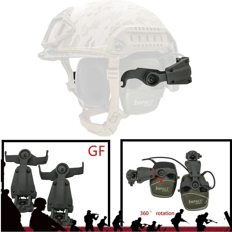 Kit Adaptateur Rail IDOGEAR Pour Casque Tactique ARC - Airsoft (Noir, Plastique/Métal)