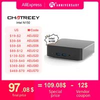 Chatreey T9 Mini PC Intel N100/N150 WIFI5 Windows 11 Ultra Small Pocket Computer Dual SSD Full Function Type-C 4K 60Hz RGB 1
