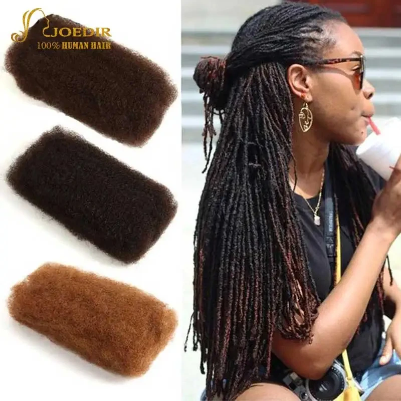 Joedir Brazilian Remy Hair Afro Kinky Curly Bulk Human Hair For Braiding dreadlocks Hair Extensions Crochet Braid hair 10-22"