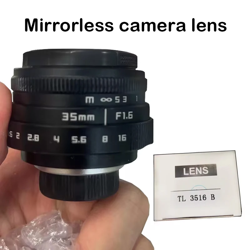 Camera Lens TL 35mm F1.6 Manual Focus MF Prime Camera Lens + C-ring Mount For Canon EOS Nikon N1 Fuji C-FX Sony NEX Olympus Micro 4/3 C-M4/3