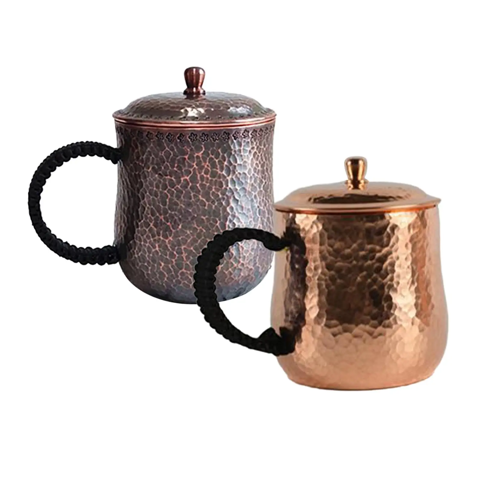 

Copper Coffee Mug Hammered Copper Tumbler Masrapa Cup Beer Mug Pure Copper Cup with Lid Handle for Restaurant Cafe Kitchen Home