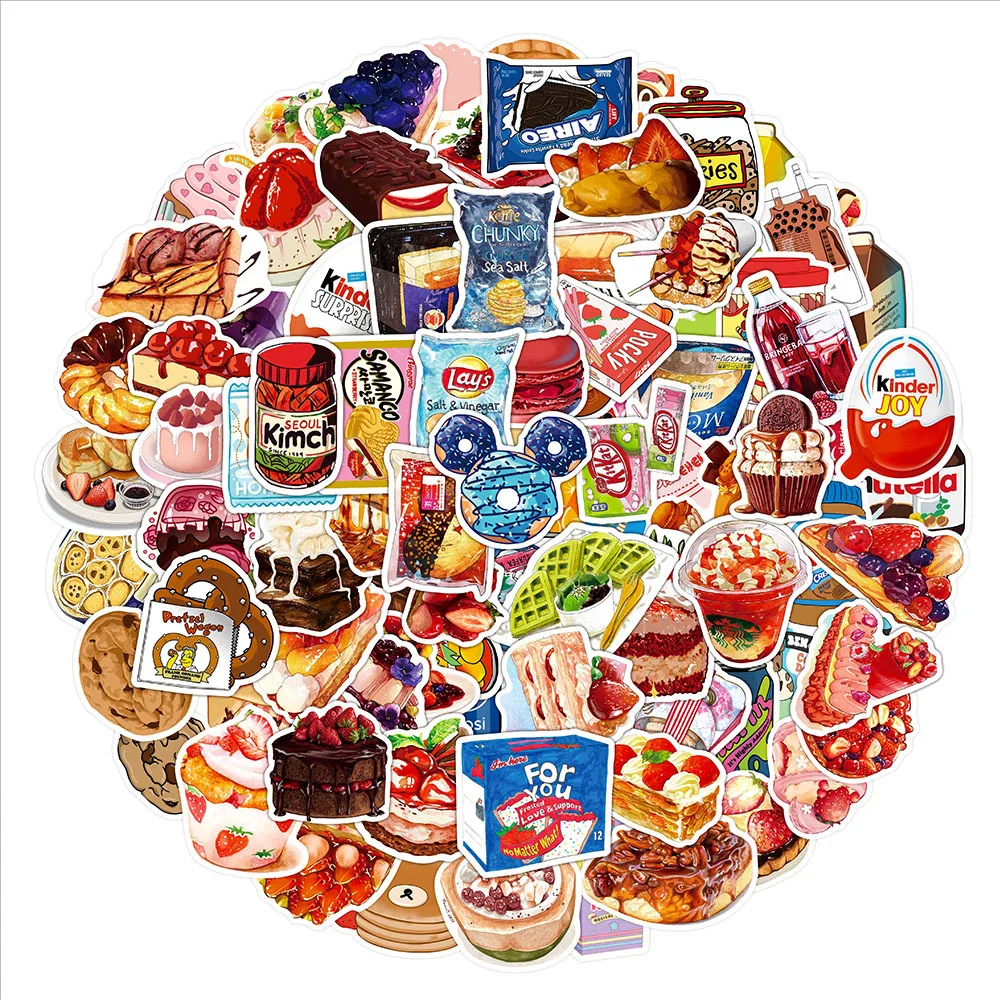 100 sheets food packaging graffiti cartoon character cartoon notebook water Cup trolley case sticker