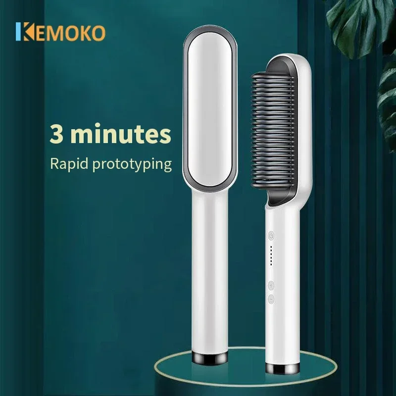 New Hair Straightener Brush Electric Hair LCD Hot Brushes Hot Comb Straightener For Hair Beard Curler Flat Iron Heating