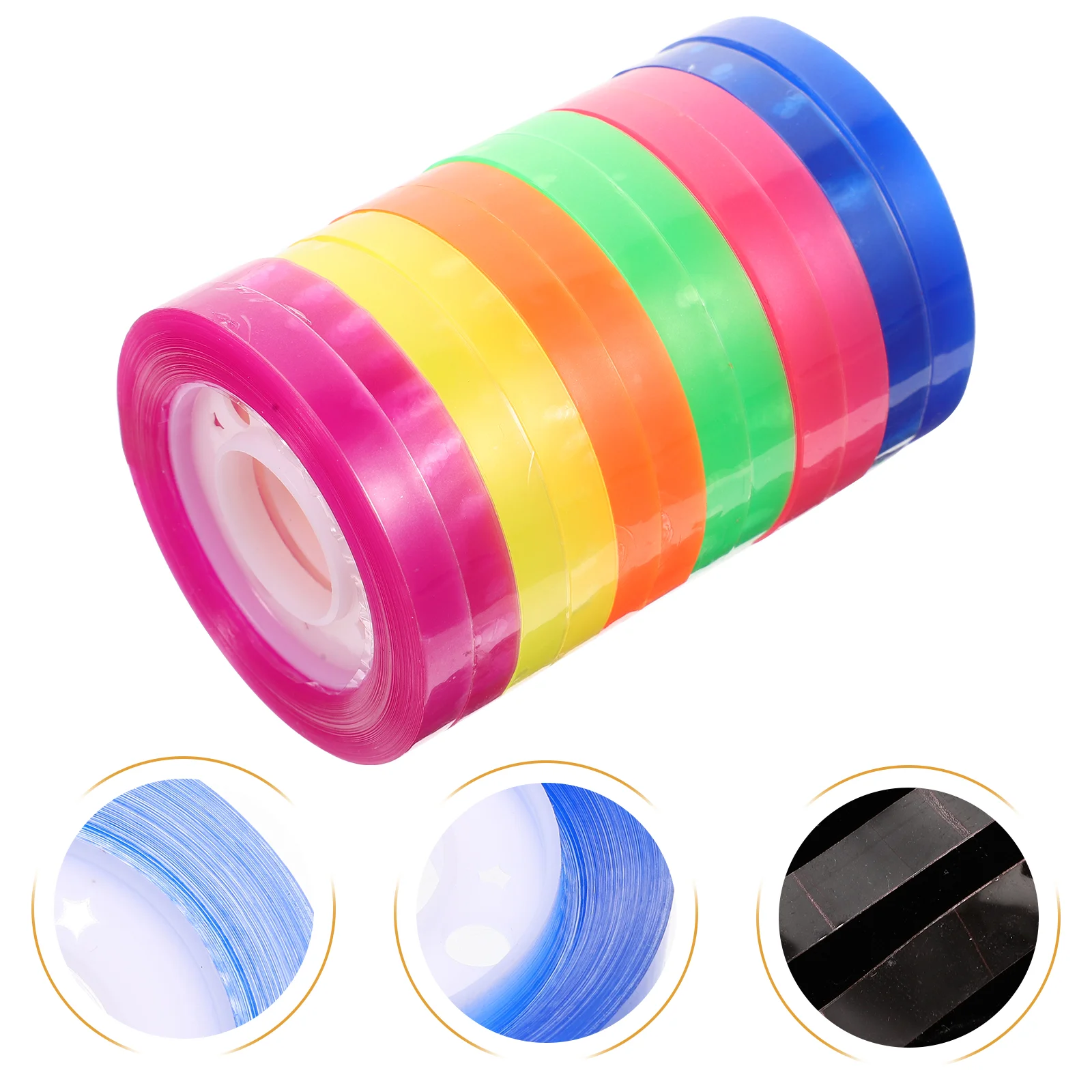

12 Rolls Journal Tape Decorative Adhesive Tapes Color Transparent Magnetic Stationery Supplies Craft DIY Clear Scrapbook