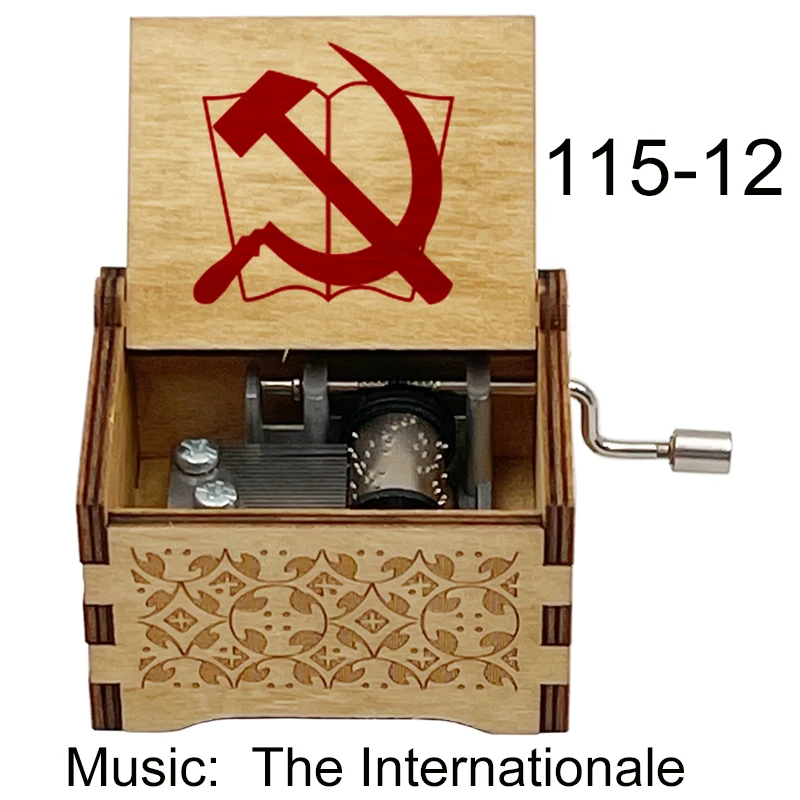Wooden The Internationale Music Box hand Musical Box Gift senior friends father mother friends grandfather new year gift music box,carousel music box