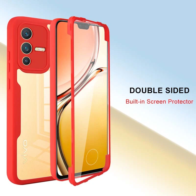 Funda rígida de doble pantalla frontal suave 360 para Vivo V23 Y20 Y20S Y20s Y20i Y12S Y55 Y75 Y76S 5G a prueba de golpes doble transparente_voghion.com